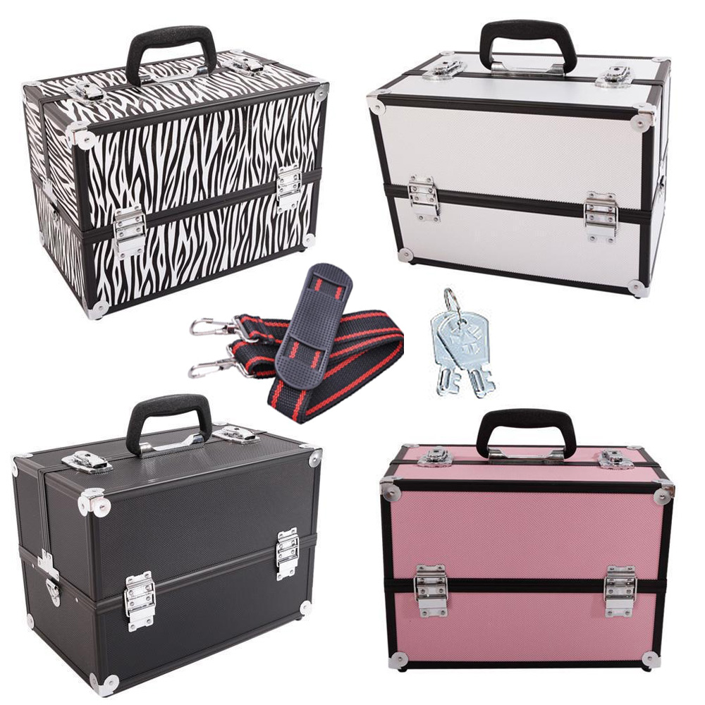 14 Pro Aluminum Makeup Train Case Travel Cosmetic Organizer Case